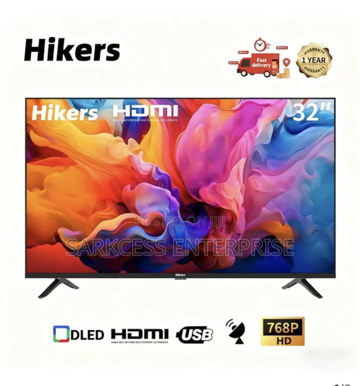 Hikers 32'' - Digital Frameless HD LED TV - HDMI - USB