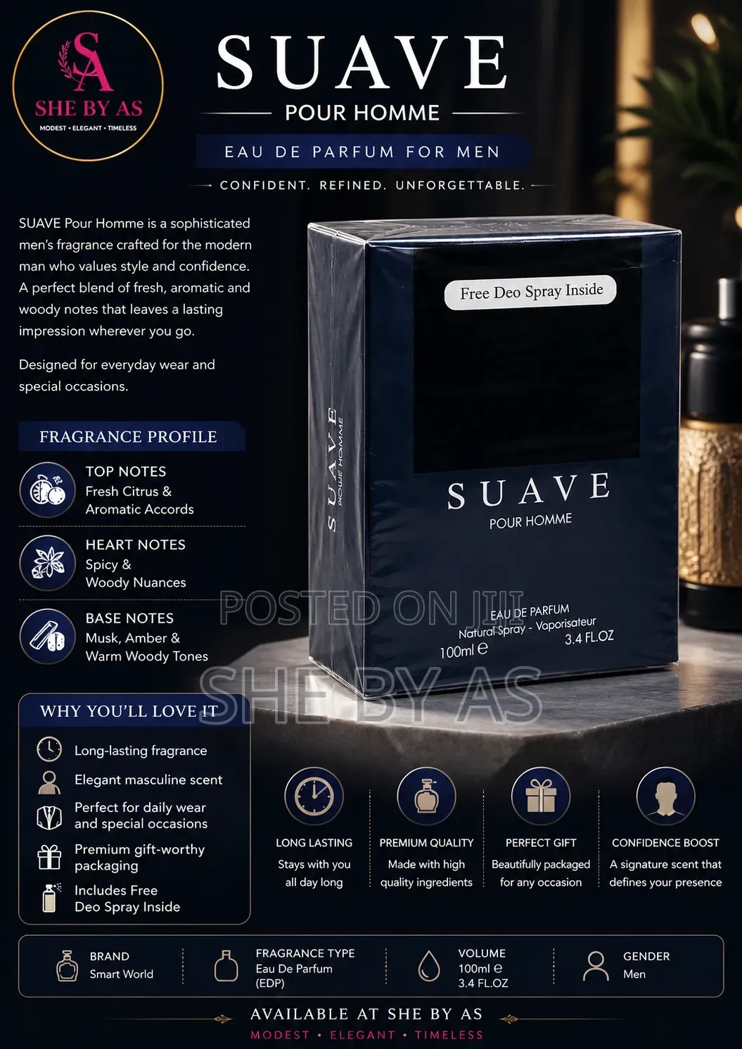 Suave Pour Homme EDP - 100ml