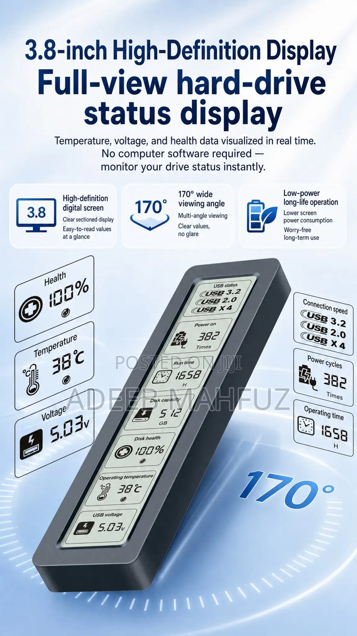 Smart Nvme N Sata M.2 Enclosure With Display