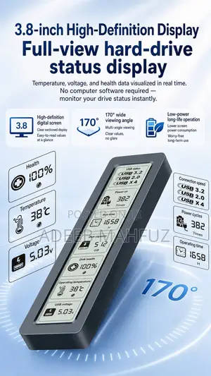 Smart Nvme N Sata M.2 Enclosure With Display
