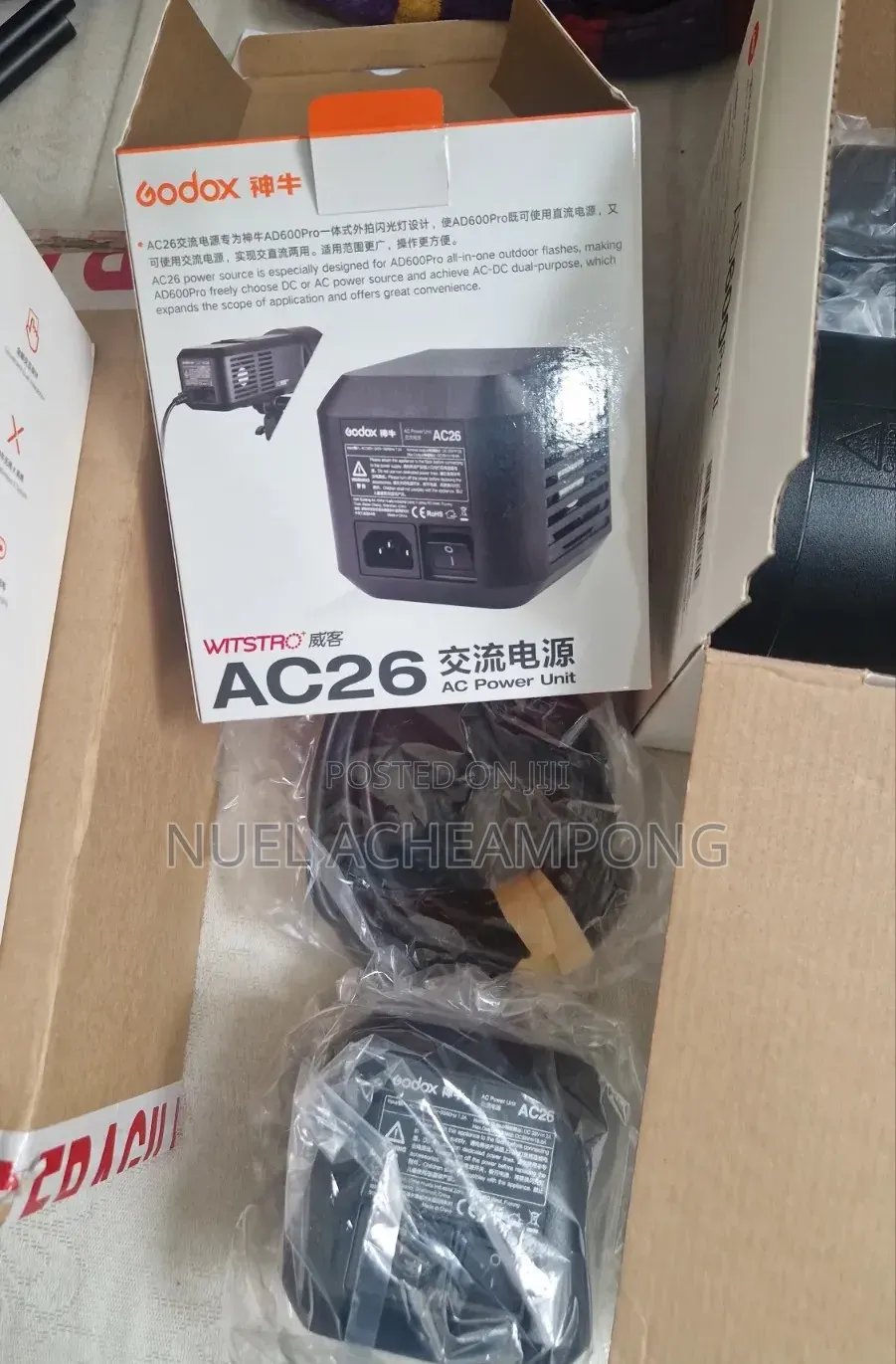 Godox AD600 Pro II, Outdoor Battery AC26 Power Unit for Indoor Use