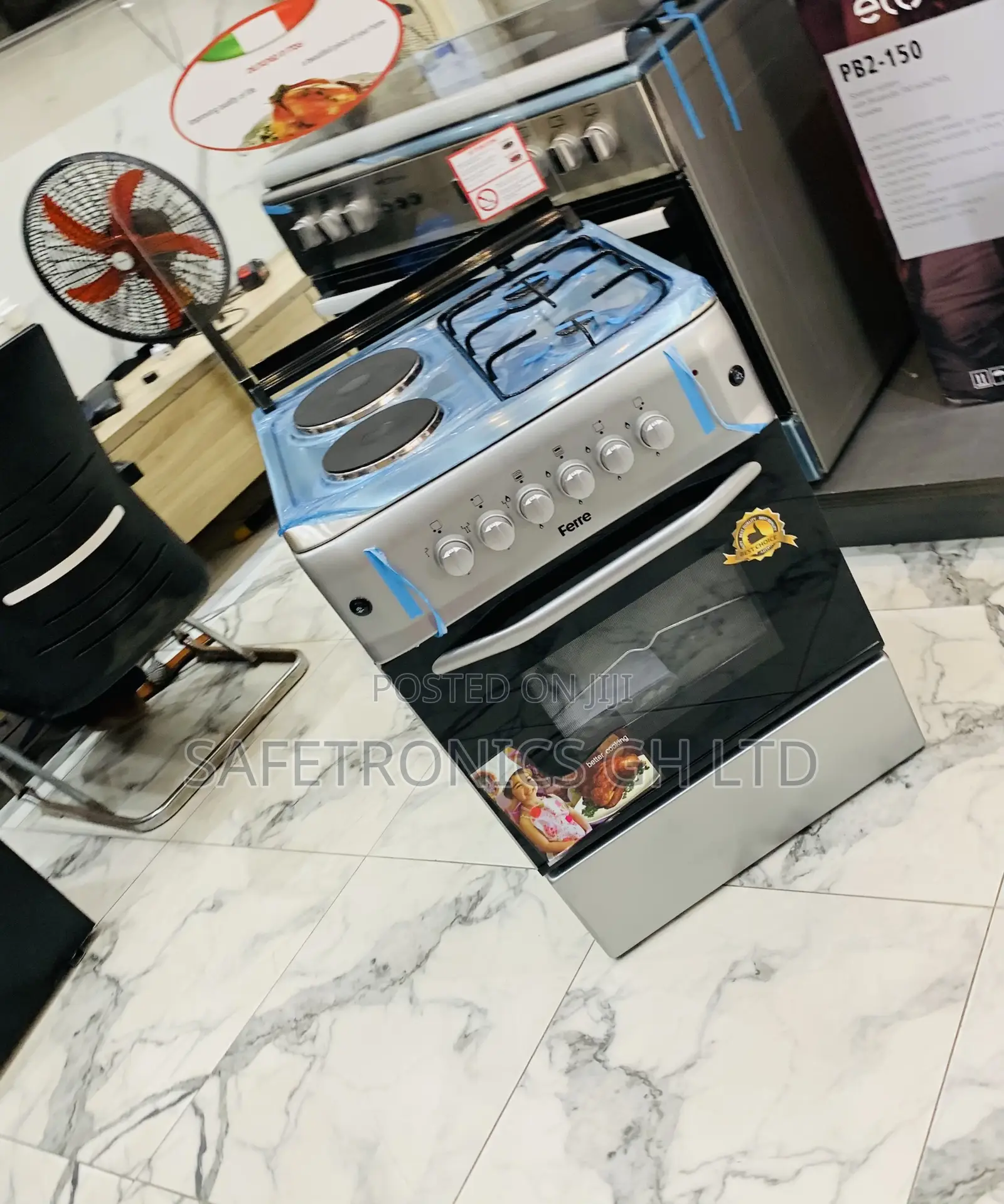 Original Grey Ferre 60×60cm 2-Electric 2-Gas Cooker With Oven Grill