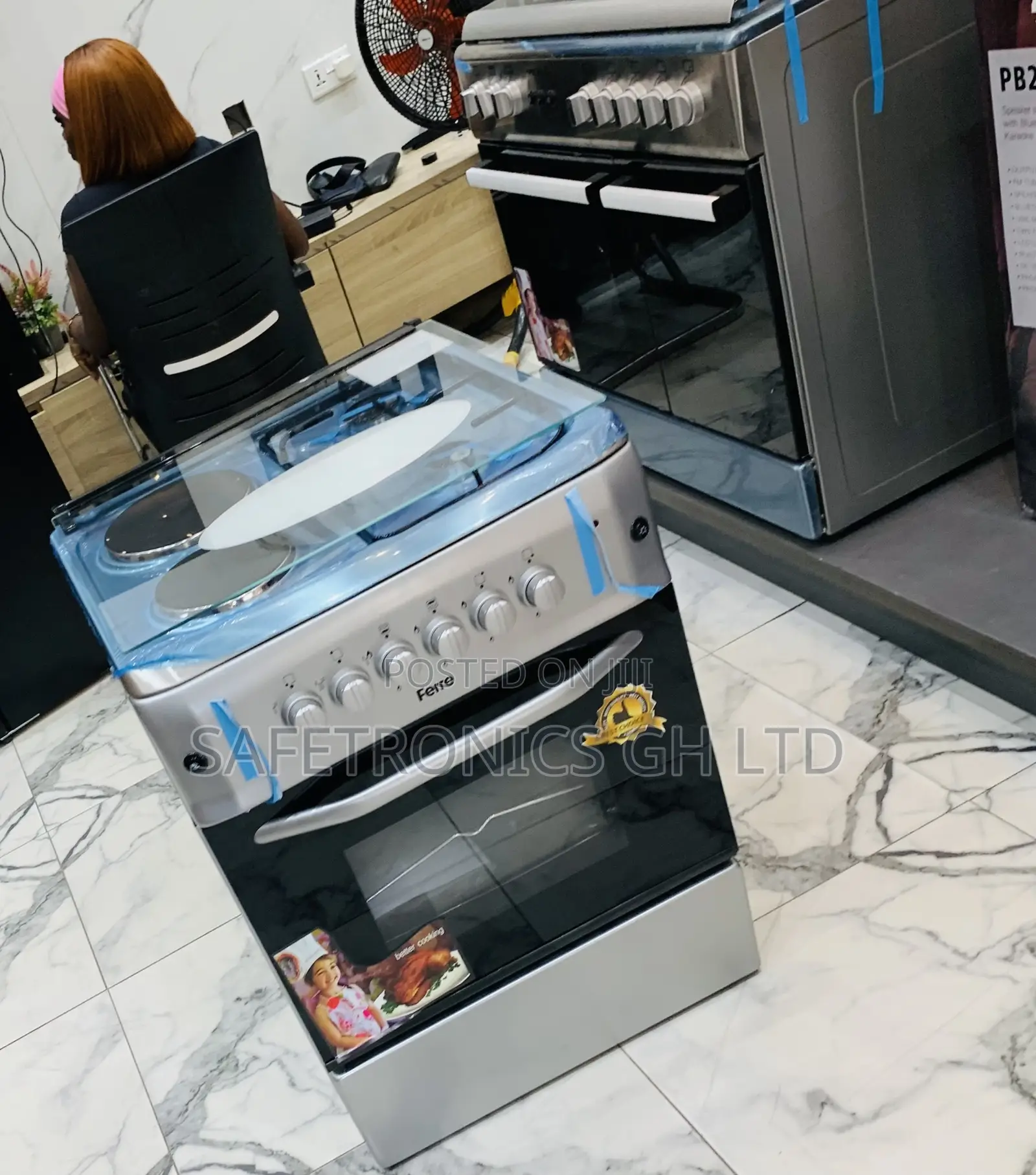 Quality Sleek Ferre 60×60cm 2-Electric 2-Gas Cooker With Oven Grill