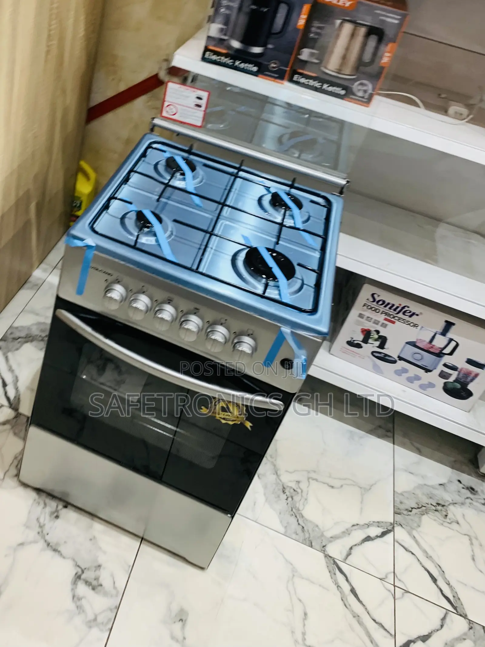 Fabulous Grey Volcano 50×50cm 4-Burner Gas Cooker