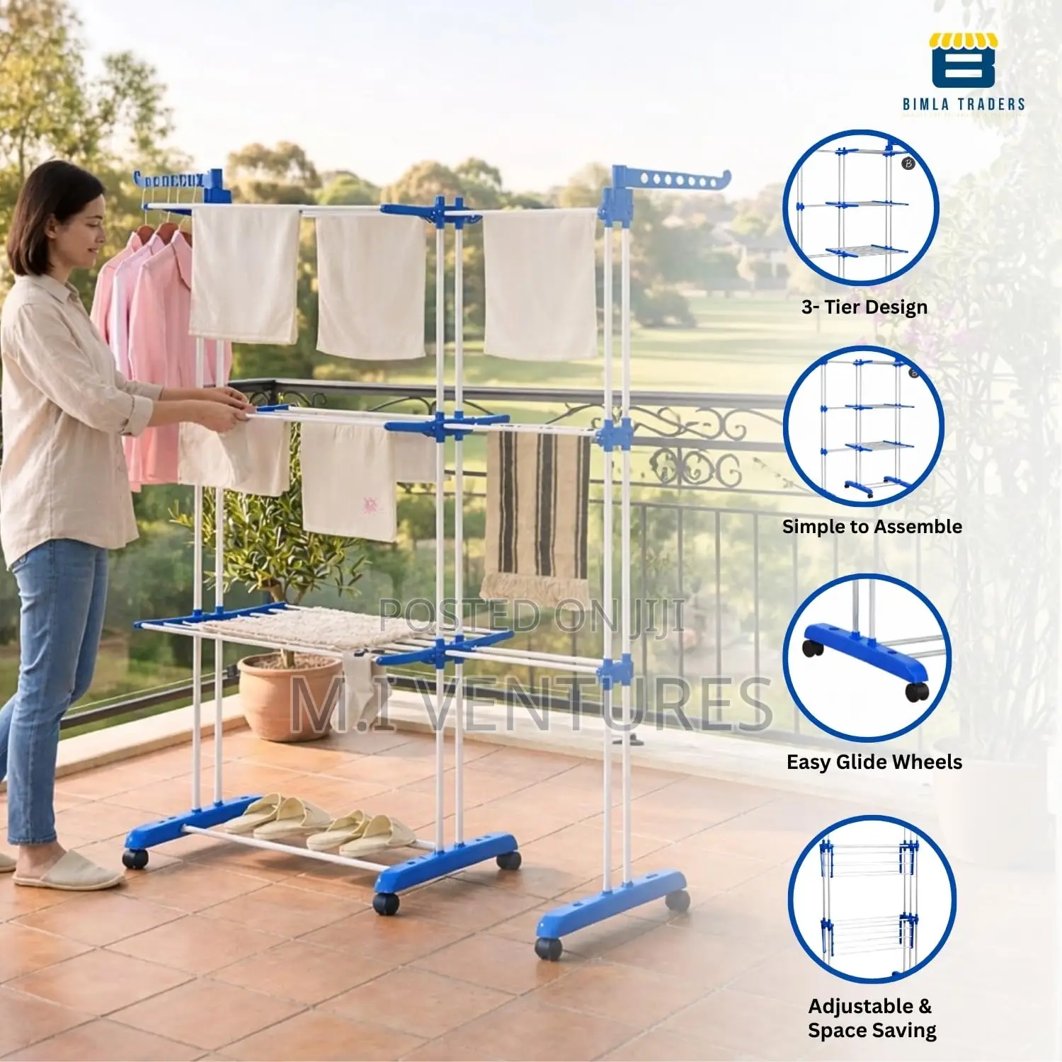 Double Heavy-Duty Foldable Clothes Drying Rack –Multi Layered