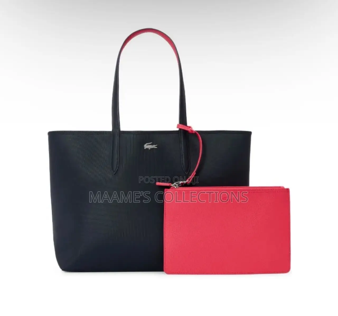 Lacoste-Inspired Reversible Tote Bag With Matching Zip Pouch (2-in-1 )