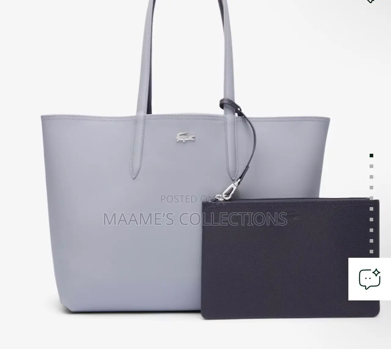 Lacoste-Inspired Reversible Tote Bag With Matching Zip Pouch (2-in-1 )