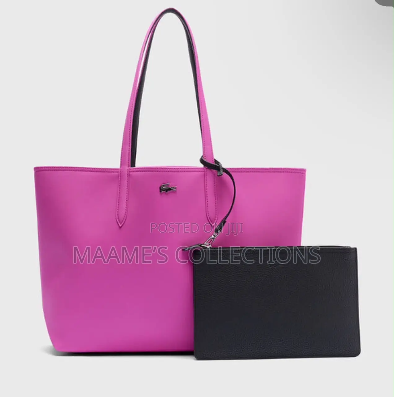 Lacoste-Inspired Reversible Tote Bag With Matching Zip Pouch (2-in-1 )