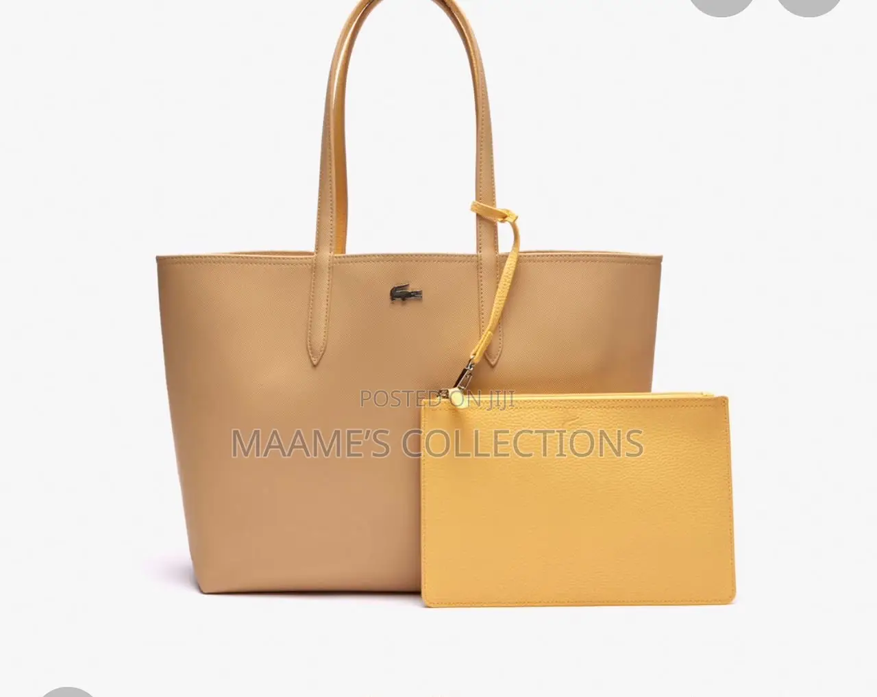 Lacoste-Inspired Reversible Tote Bag With Matching Zip Pouch (2-in-1 )