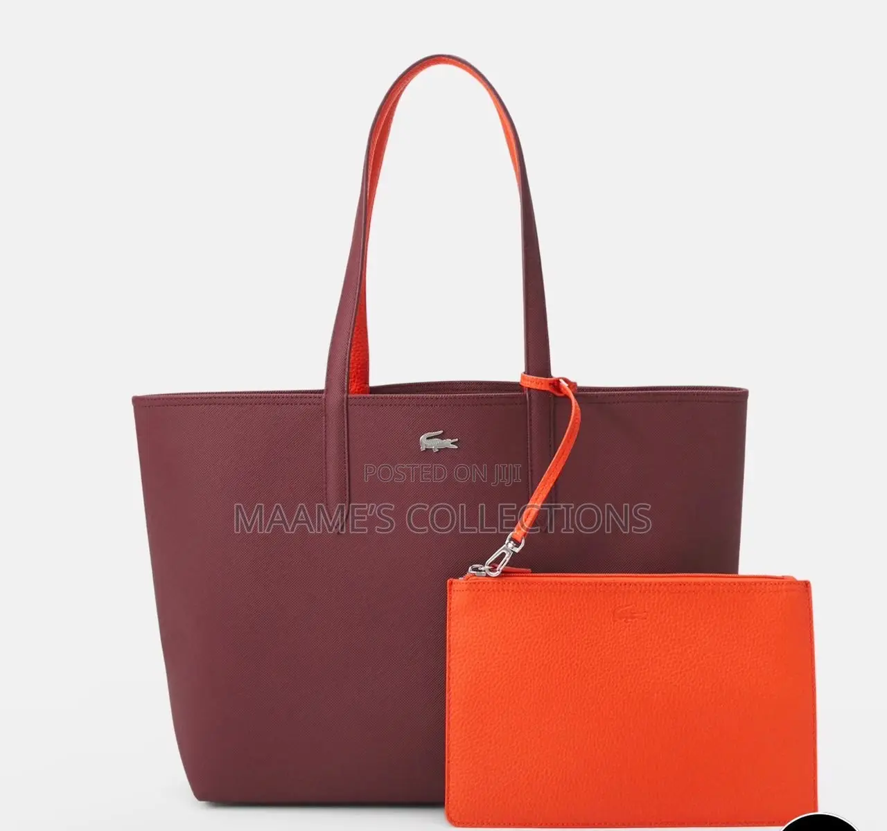 Lacoste-Inspired Reversible Tote Bag With Matching Zip Pouch (2-in-1 )