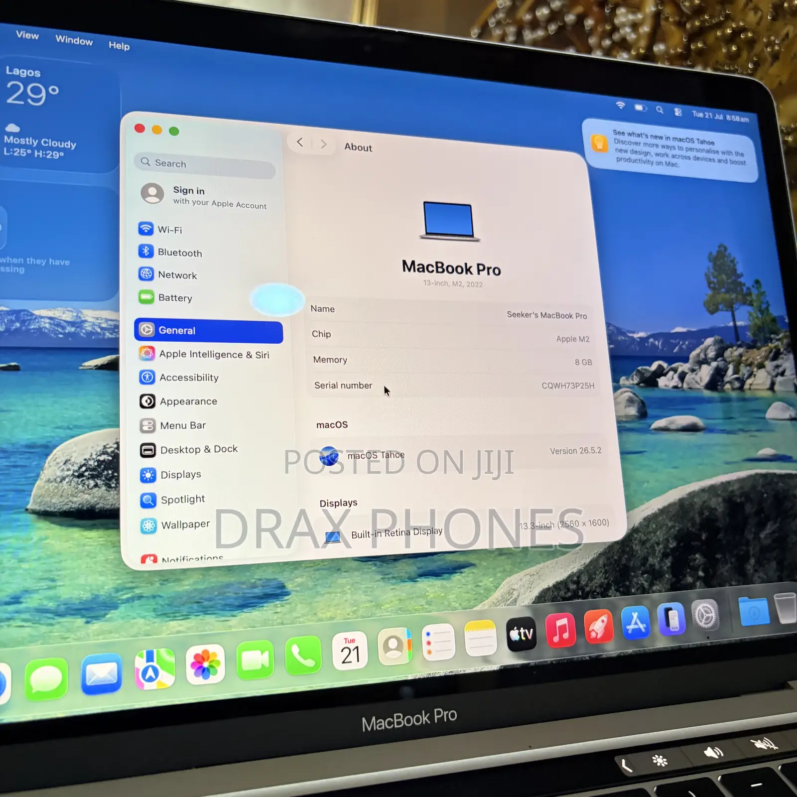 Laptop Apple MacBook Pro 2022 M2 8GB Apple M2 SSD 256GB