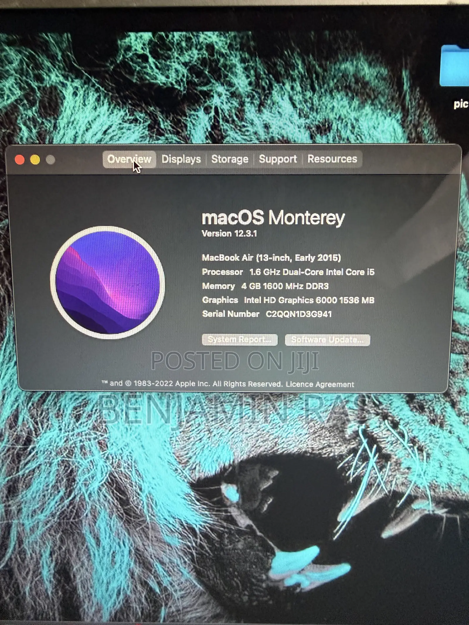 Laptop Apple MacBook Air 2015 4GB Intel Core i5 SSD 256GB
