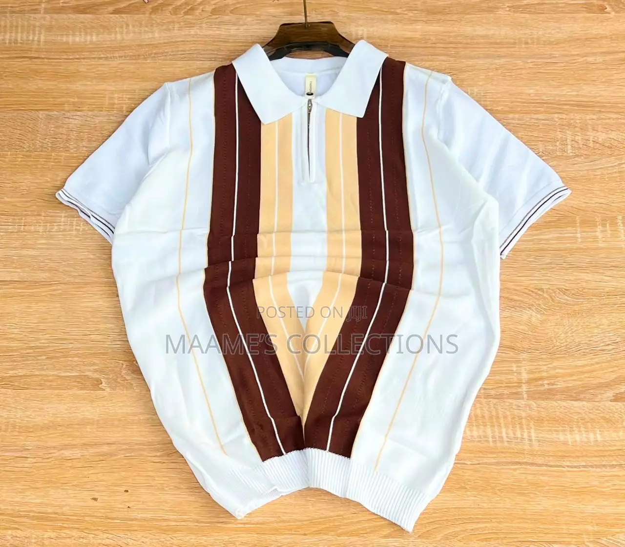 Luxury Men’s Zip Collar Knitted Casual Polo Short Sleeve Shirt