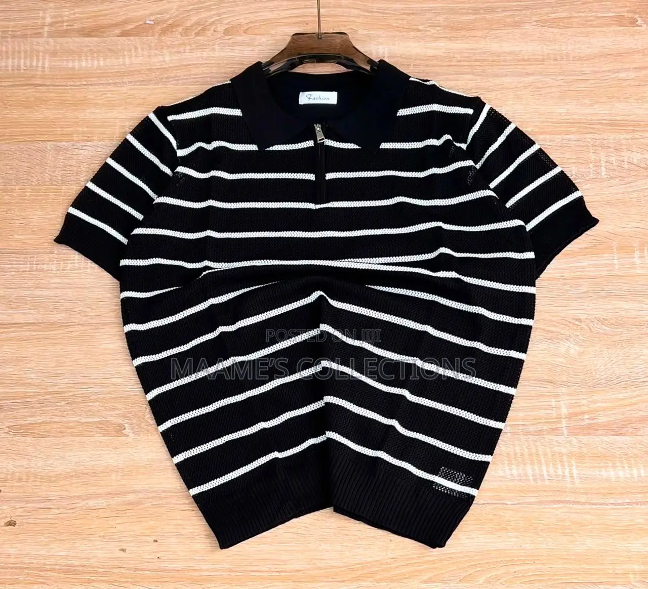 Luxury Men’s Zip Collar Knitted Casual Polo Short Sleeve Shirt