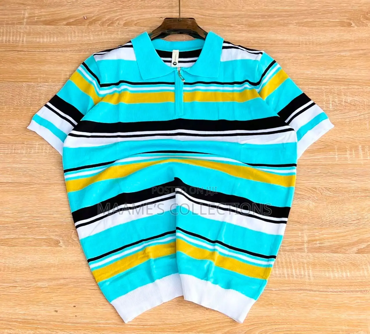Luxury Men’s Zip Collar Knitted Casual Polo Short Sleeve Shirt