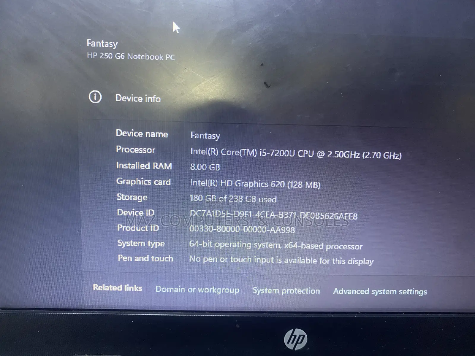 Laptop HP 250 G6 8GB Intel Core i5 SSD 256GB