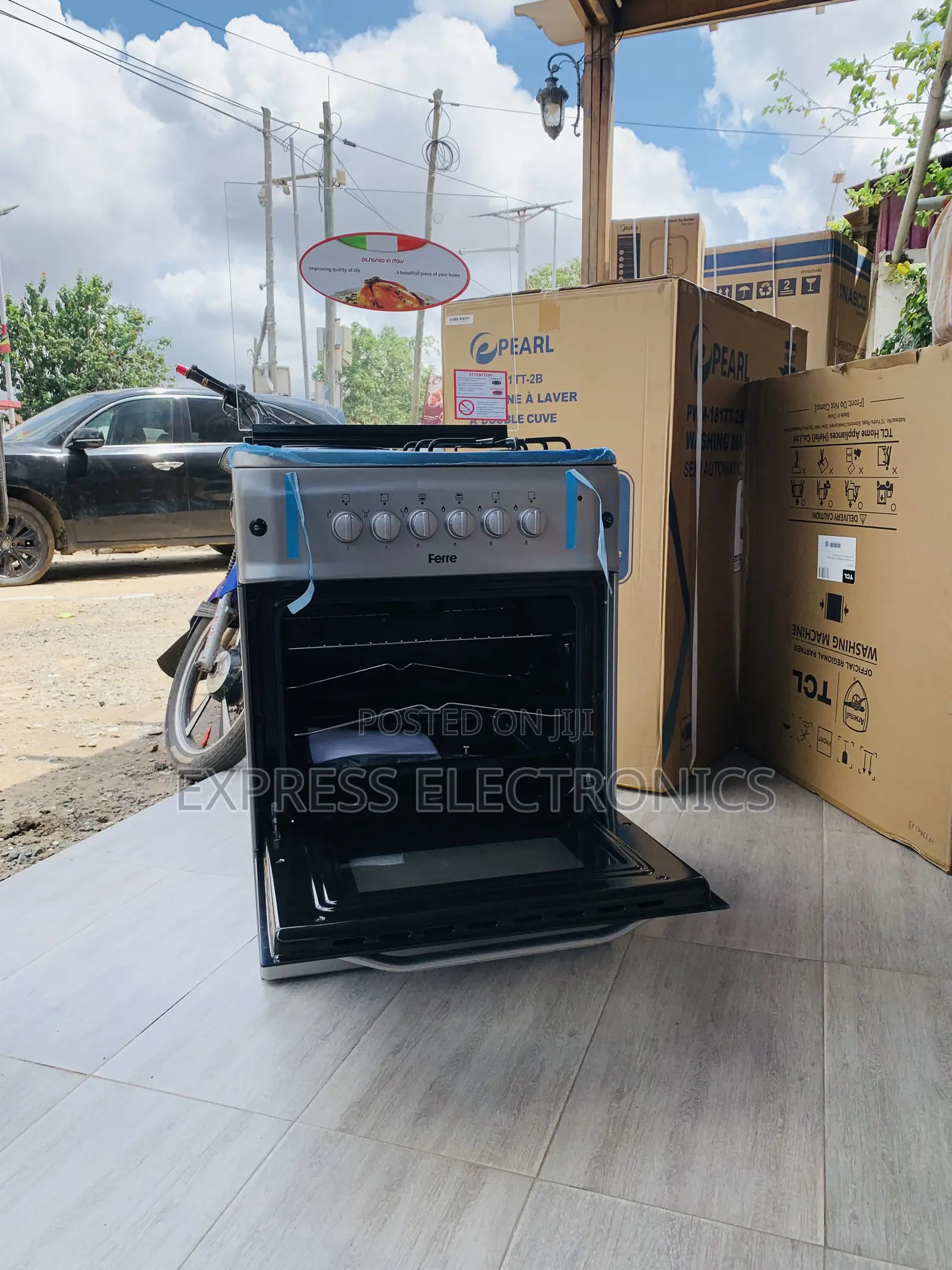 Lovely New Sliver Gas S Electric 2-2 Stove 60/60 Oven Grill Rotisserie