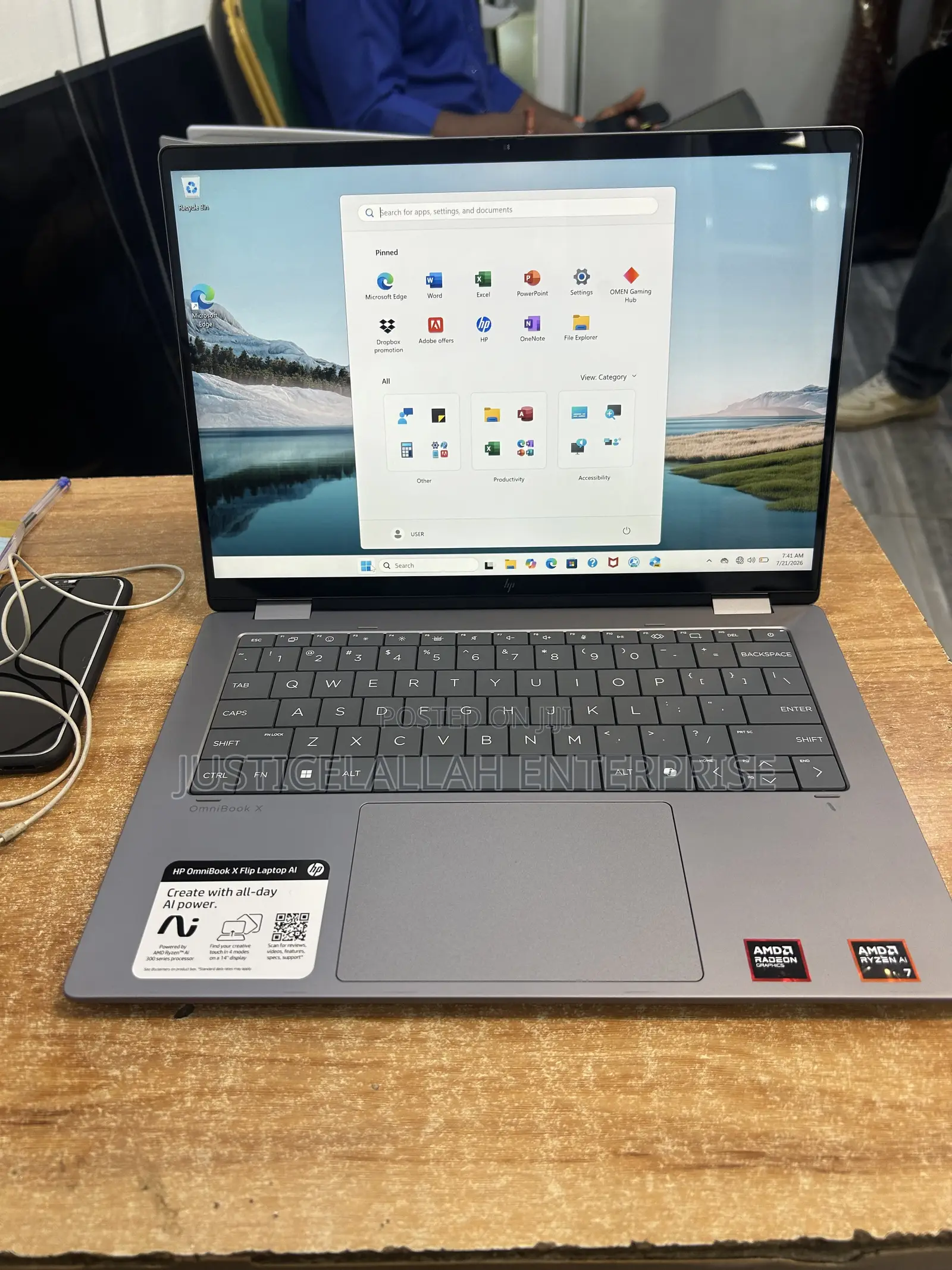 Laptop HP OmniBook X Flip 14" 24GB AMD Ryzen 7 SSD 1T