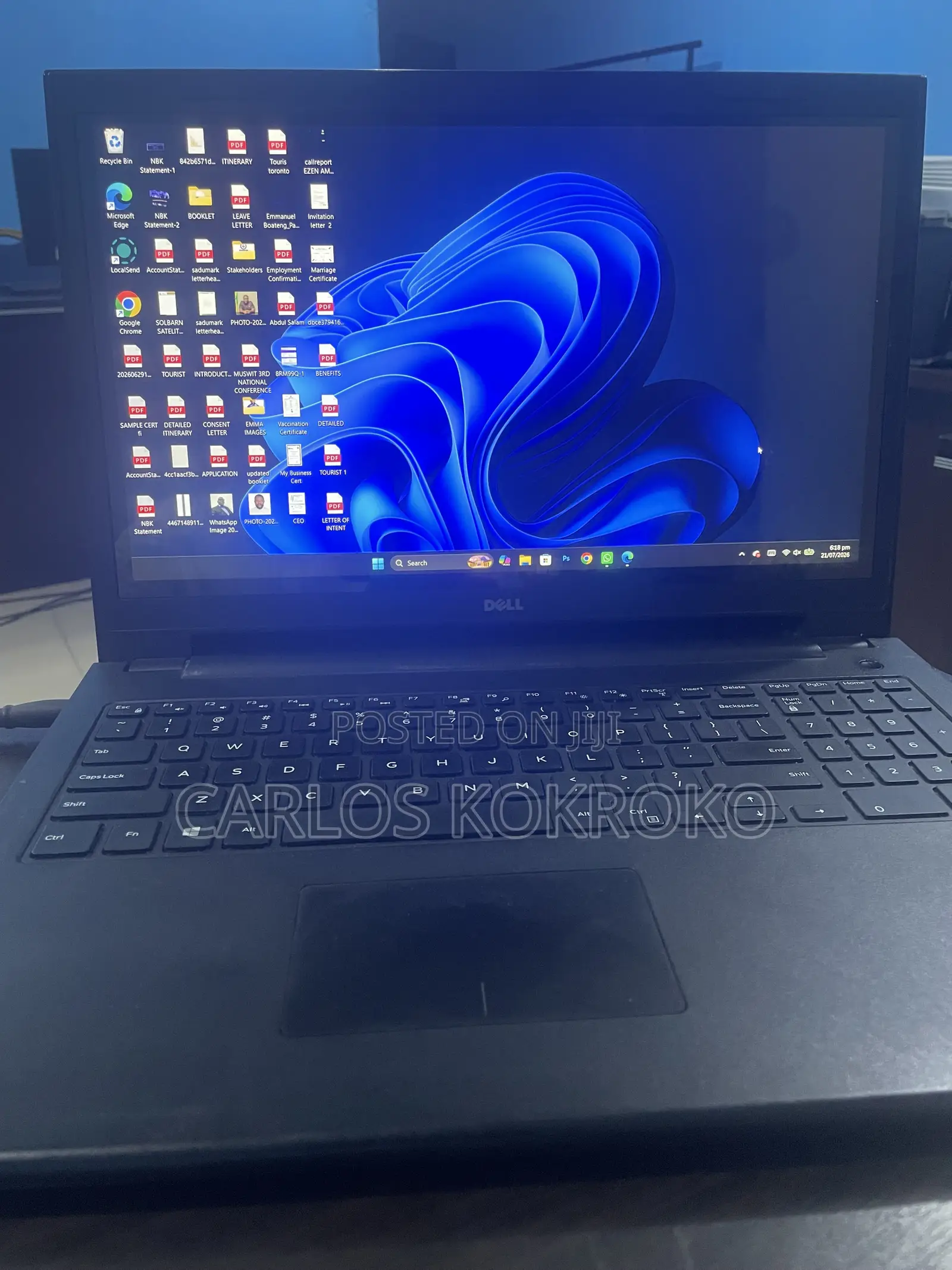 Laptop Dell Inspiron 15 8GB Intel Core i3 HDD 500GB