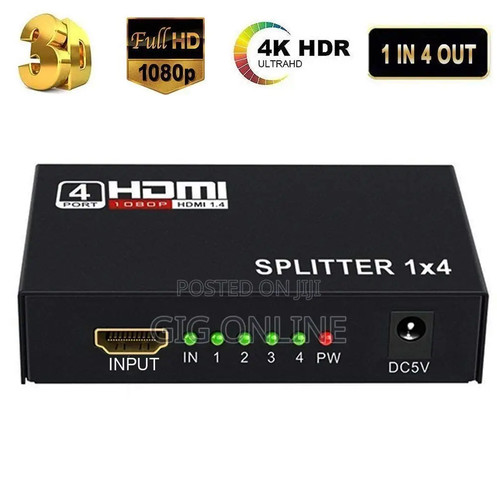 HDMI 1×4 Splitter – 1 Input to 4 Outputs