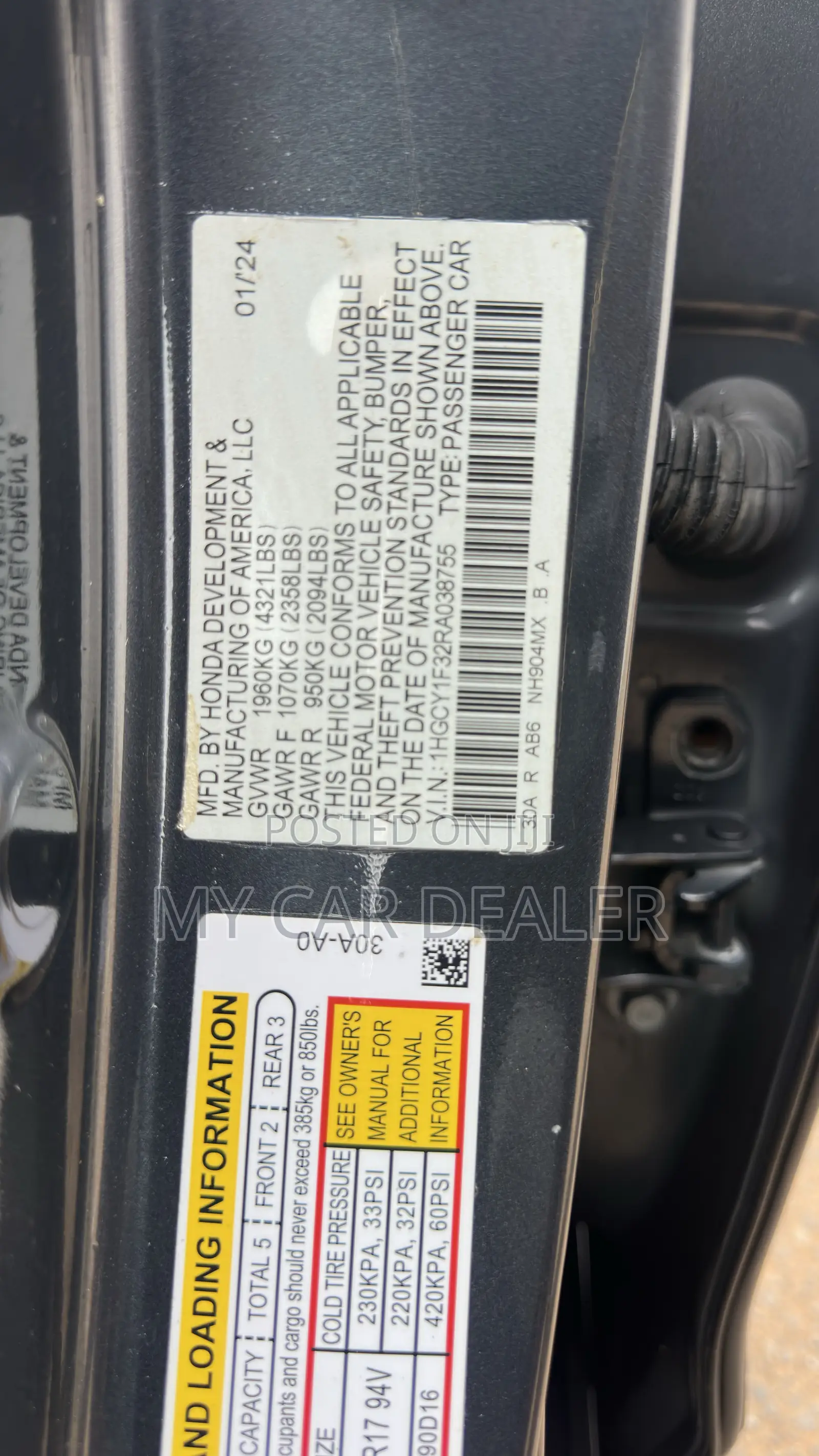Honda Accord EX CVT 2024 Gray
