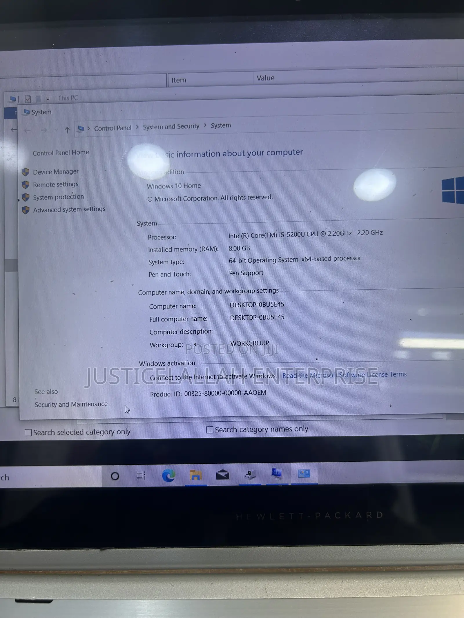 Laptop HP Envy x360 8GB Intel Core i5 HDD 750GB