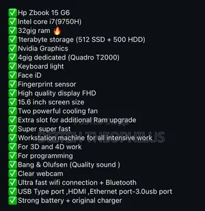 Laptop HP ZBook 15 G6 32GB Intel Core i7 HDD+SSD 1T