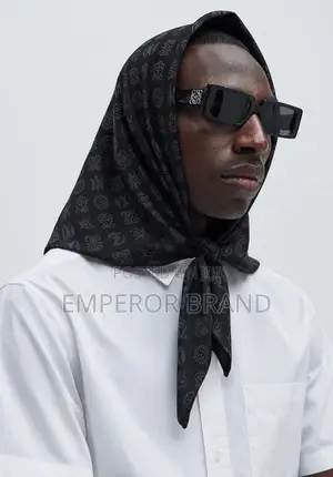 Emperor Obsidian Luxury Black Designer Scarf | Made in Ghana Scarf
