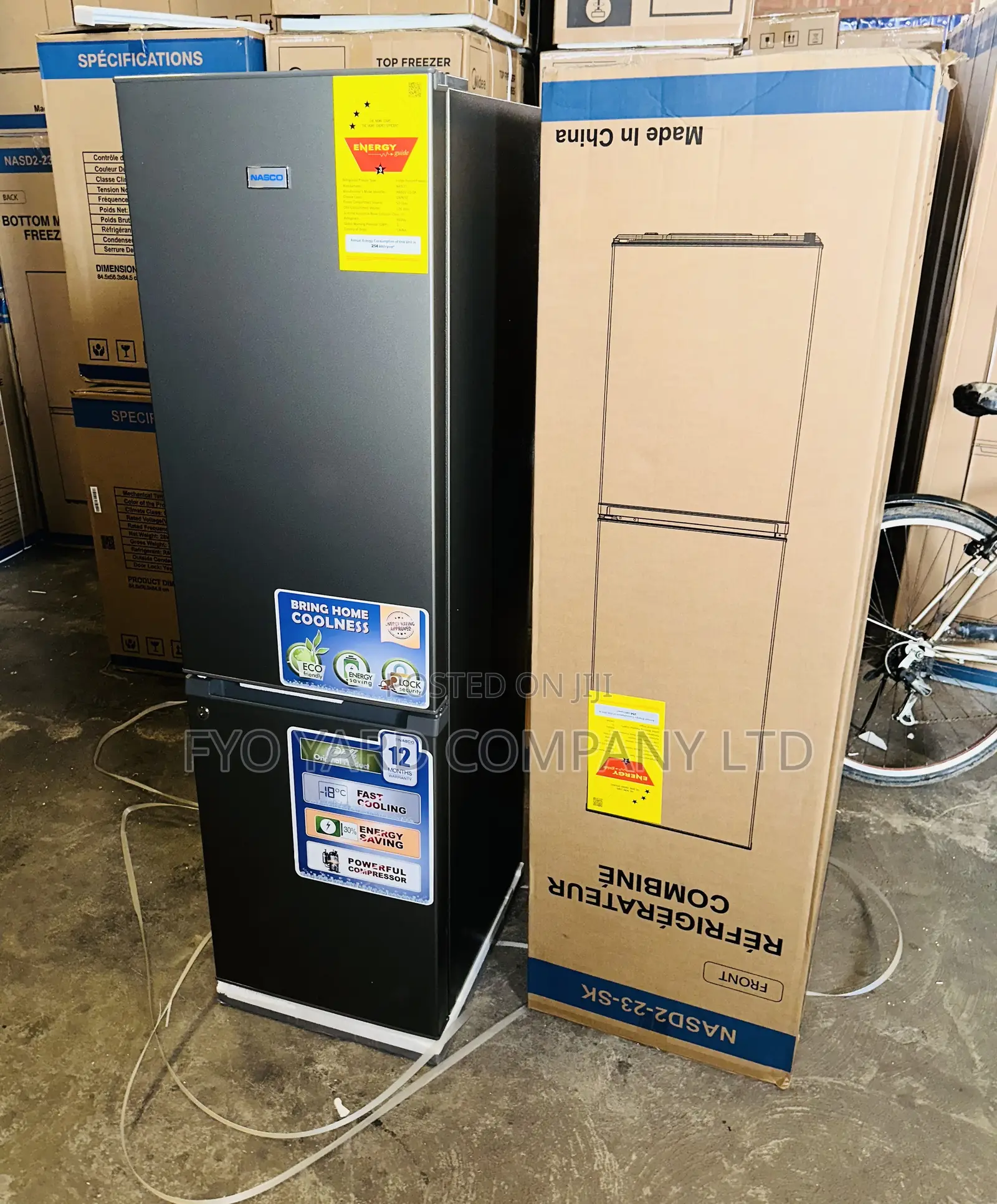 Energy Efficient Nasco 2 Doors 170liters Fast Cooling Fridge