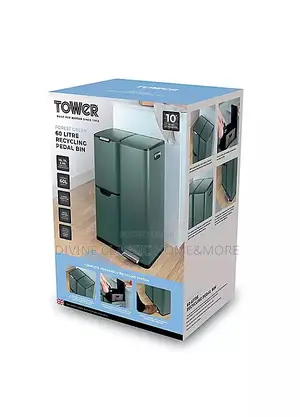 Tower 60lit Recycling Pedal Waste Bin