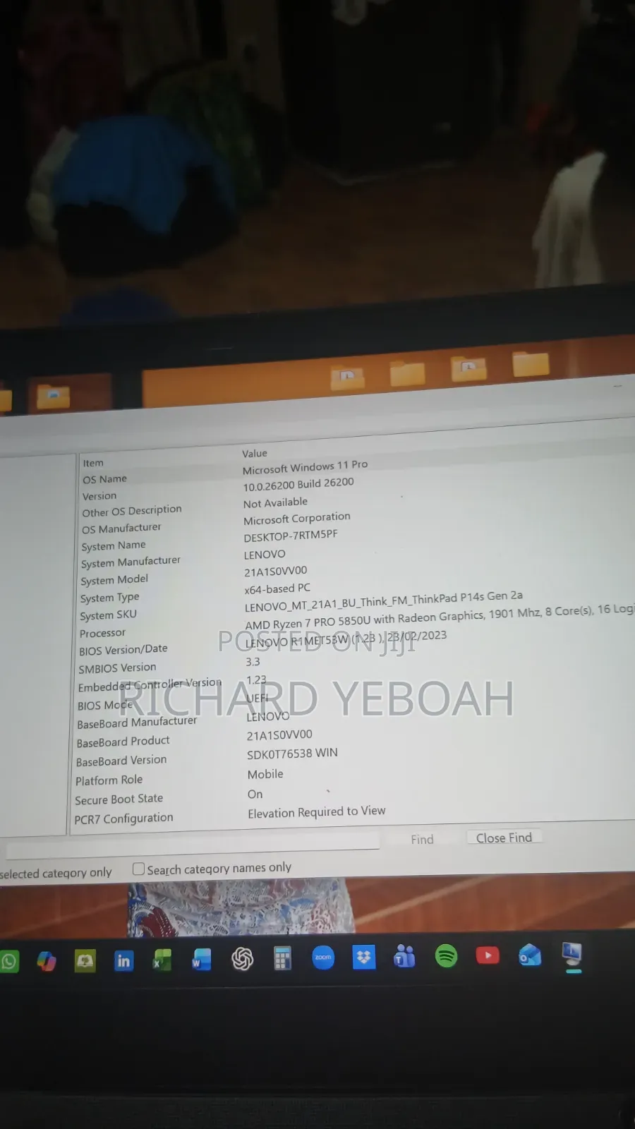 Laptop Lenovo ThinkPad P14s 16GB AMD Ryzen 7 SSD 256GB