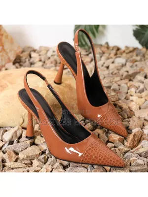 Patent Leather High Heels With Open Back
