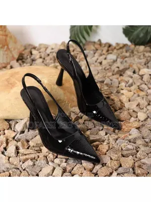 Patent Leather High Heels With Open Back