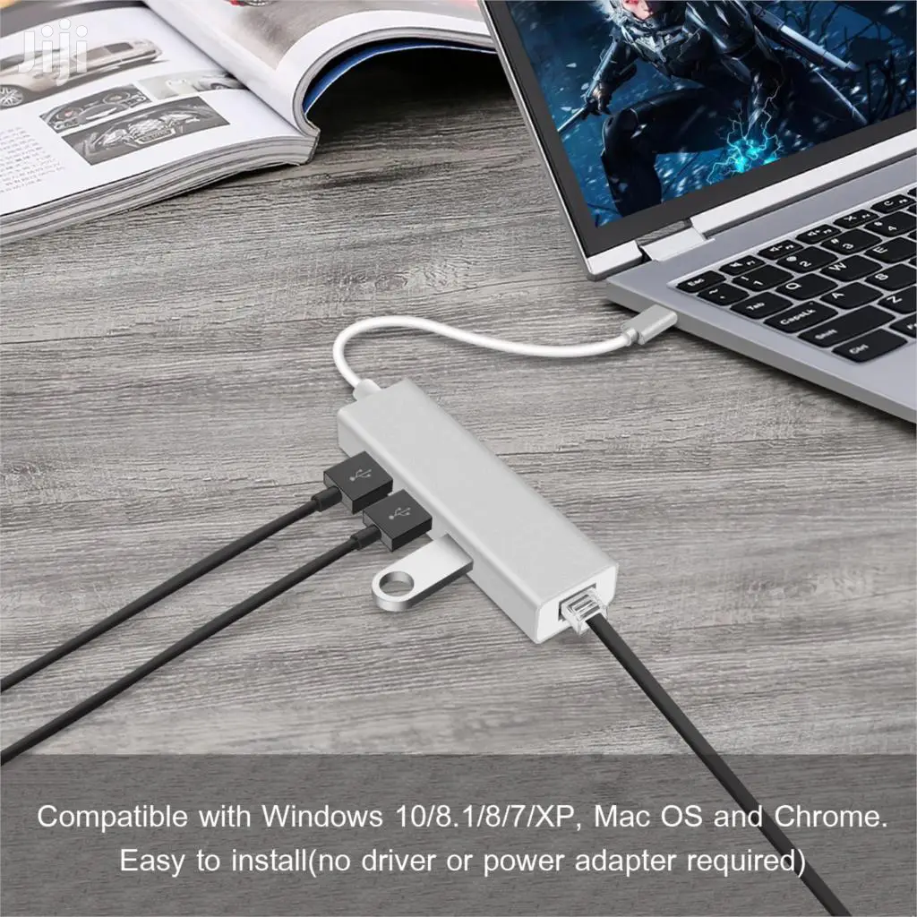 Type C Hub With Ethernet Adaptor