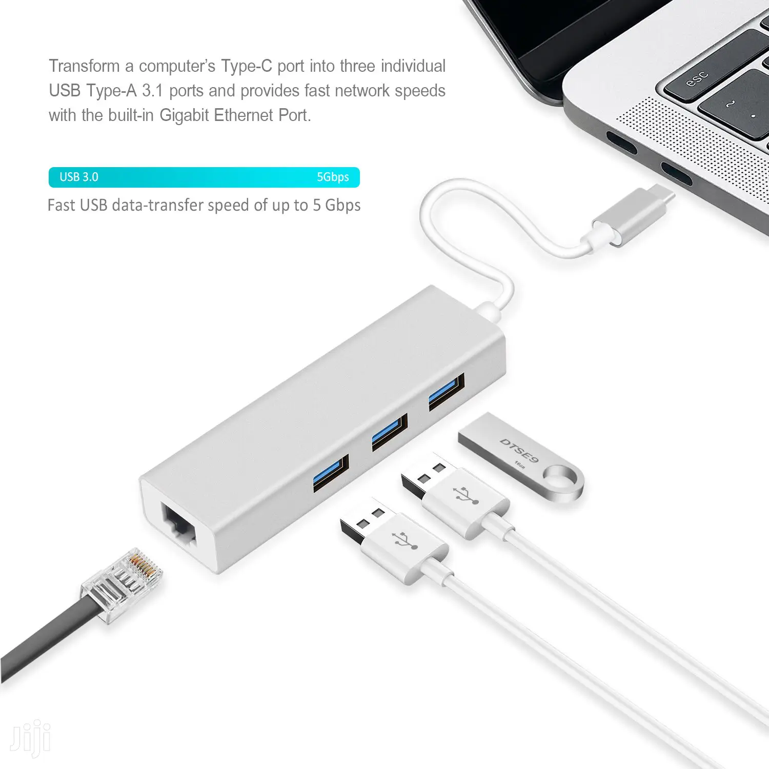 Type C Hub With Ethernet Adaptor