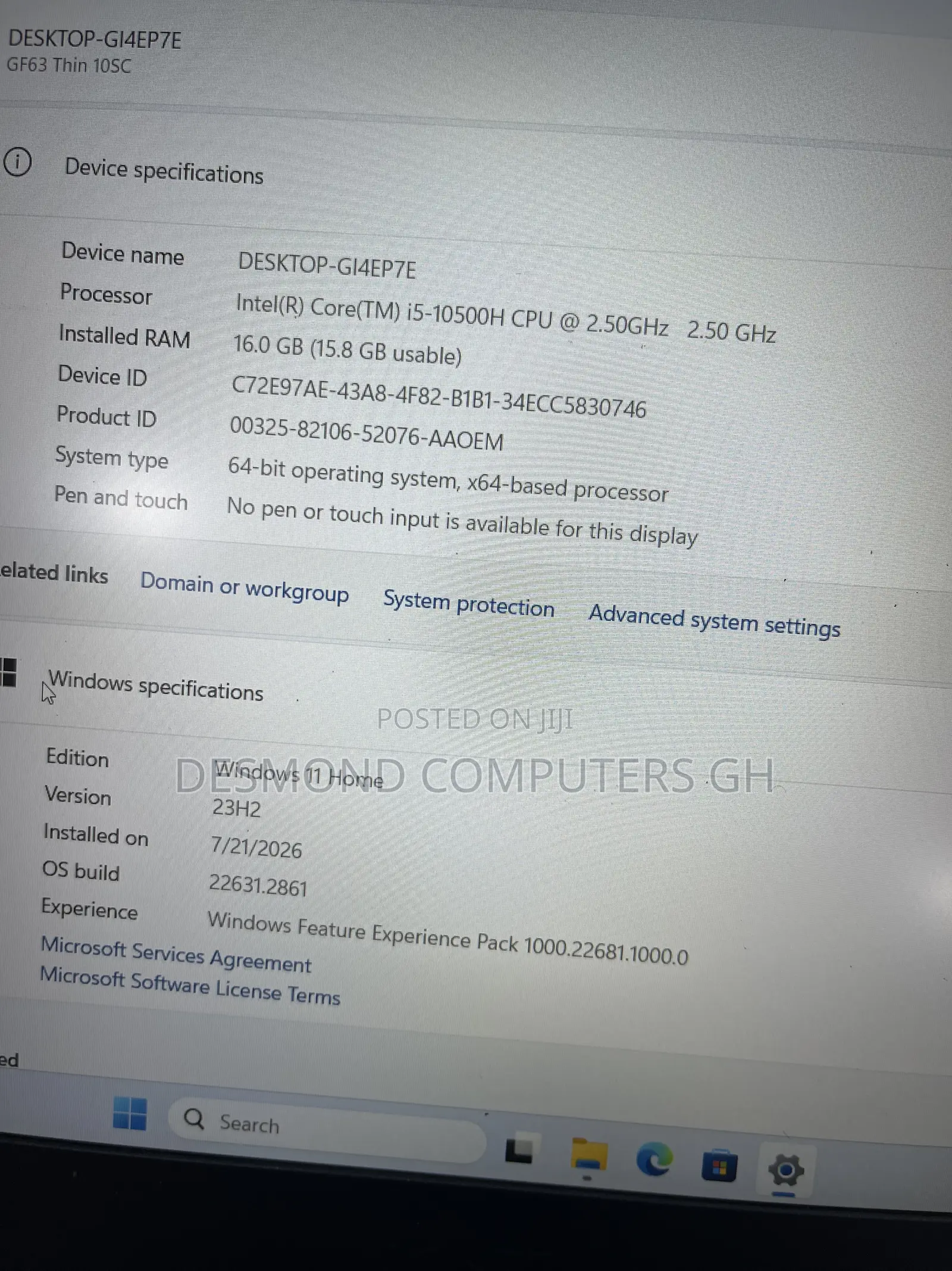 Laptop MSI GF63 16GB Intel Core i5 HDD+SSD 1.5T