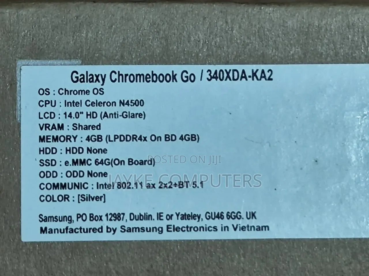 New Laptop Samsung Chromebook Plus 4GB Intel Celeron eMMC 128GB