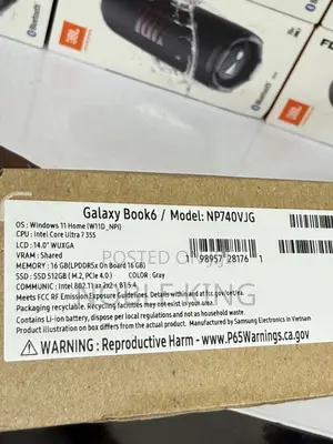 New Laptop Samsung Galaxy Book5 Pro 16GB Intel Core Ultra 7 SSD 512GB
