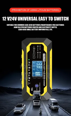 12v/24v Intelligent Pulse Battery Charger 10a/5a LCD Display