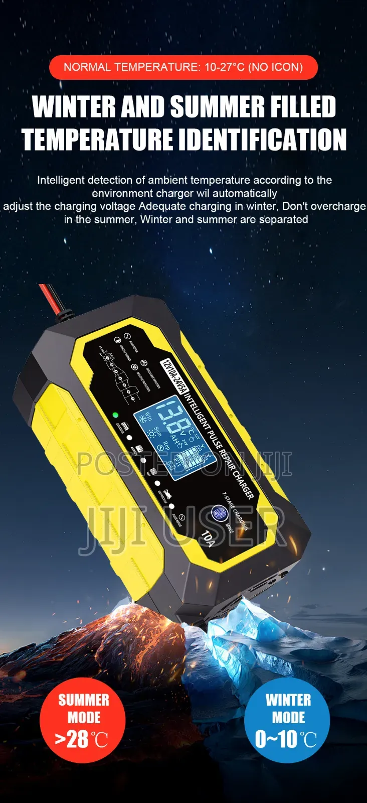 12v/24v Intelligent Pulse Battery Charger 10a/5a LCD Display