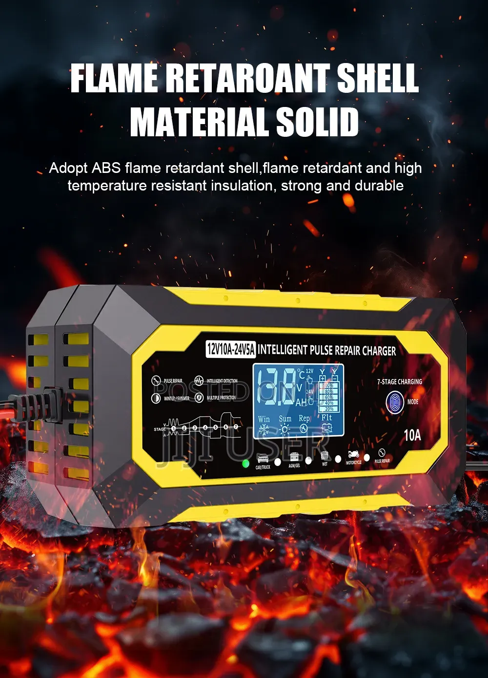 12v/24v Intelligent Pulse Battery Charger 10a/5a LCD Display