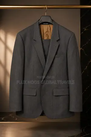 UK USED Men's Premium Grey Windowpane 2-Piece Suit Size 40 Jacket