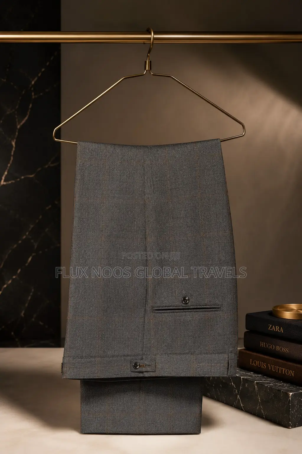 UK USED Men's Premium Grey Windowpane 2-Piece Suit Size 40 Jacket