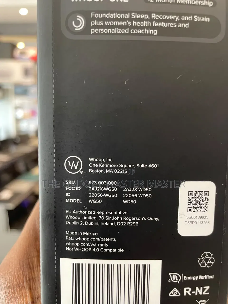 Whoop One 5.0 Sensor With 12 Months Membership