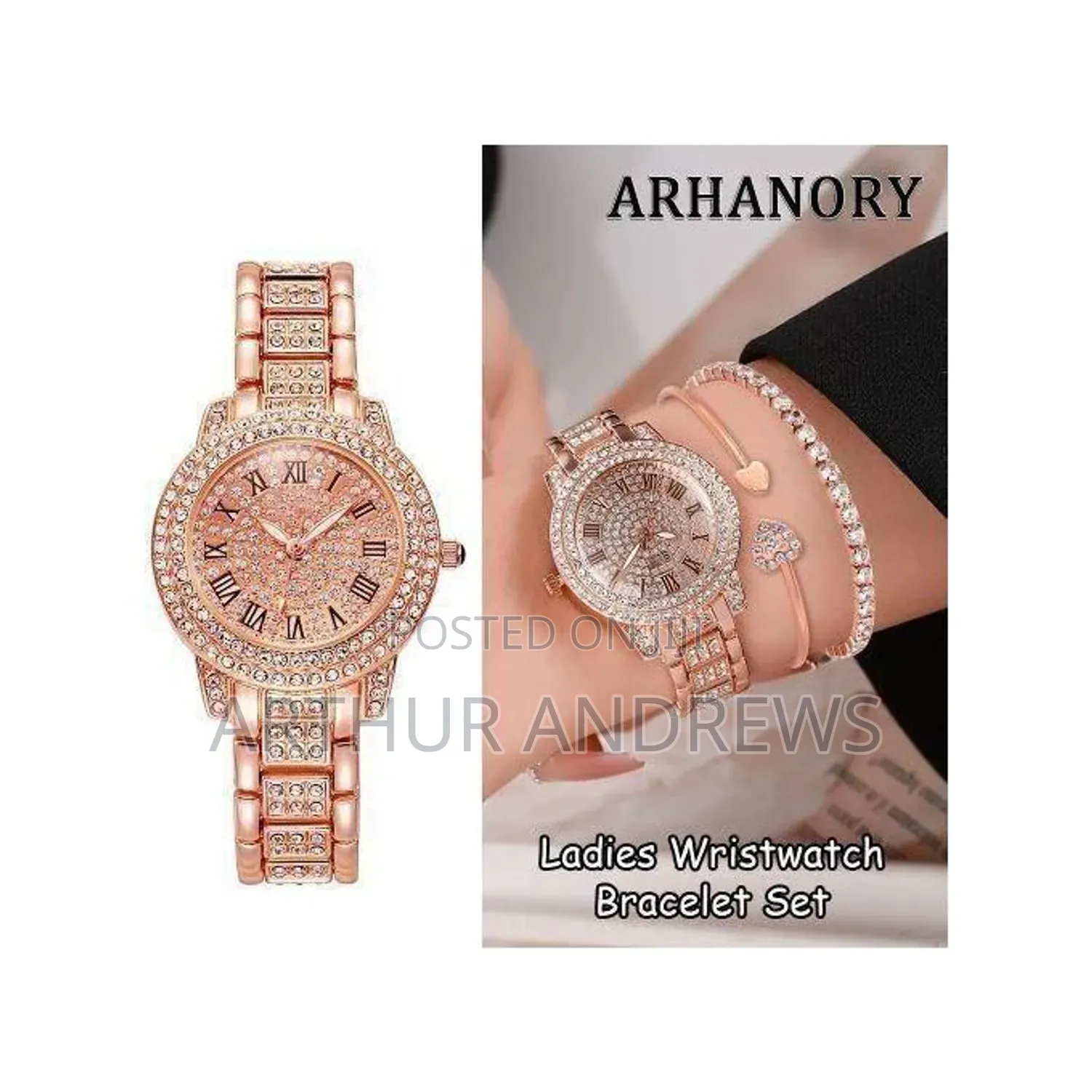 ARHANORY 3 in 1 Women's Wristwatch Bracelet'