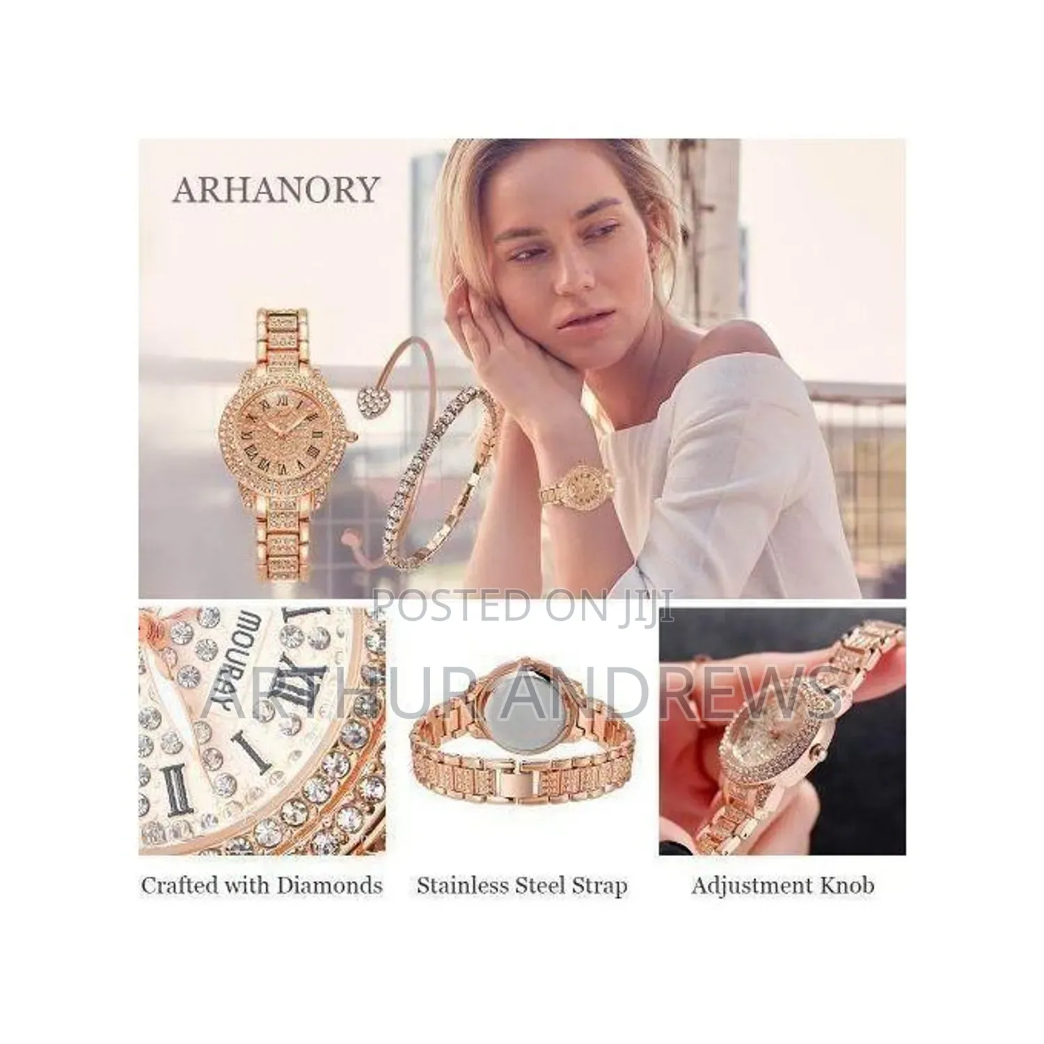 ARHANORY 3 in 1 Women's Wristwatch Bracelet'