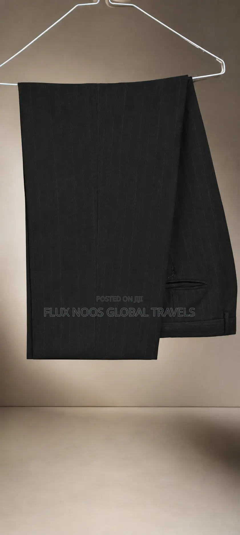 UK Used Men's Black Pinstripe Suit – Size XL (42) – Trouser Waist 40