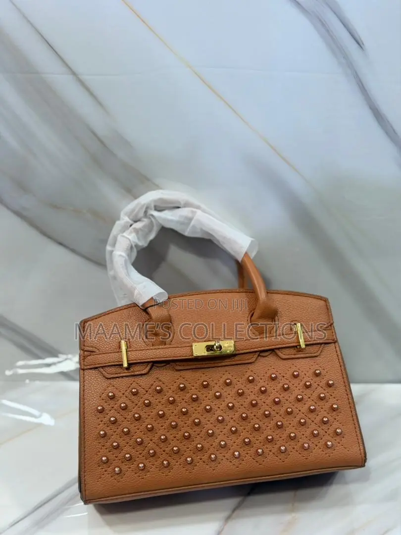 Luxury Studded Top Handle Handbag With Detachable Shoulder Strap