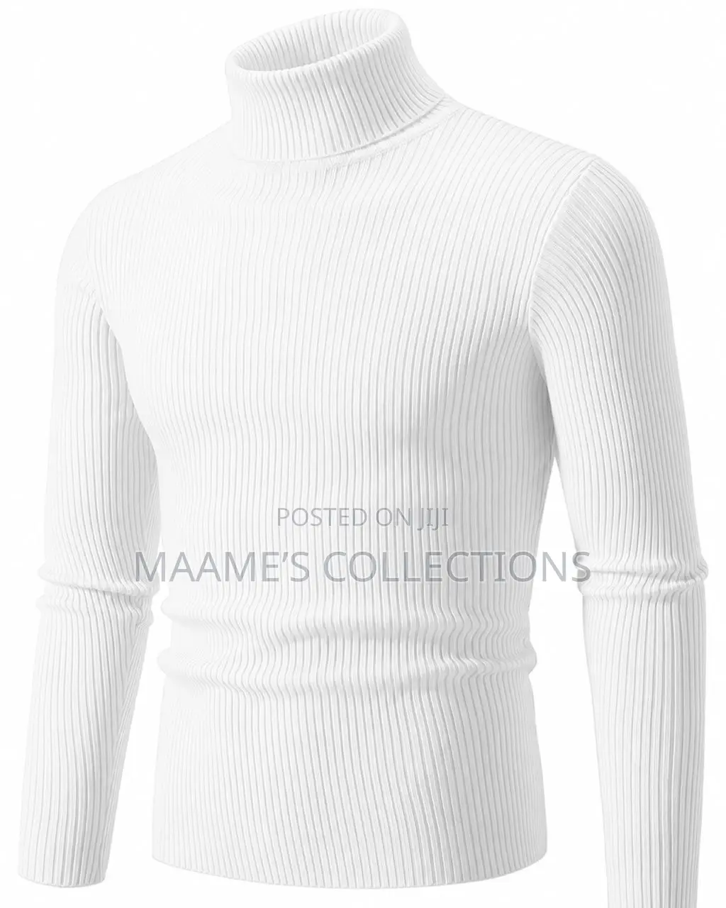 Unisex Plain Turtleneck Knit Sweater - Slim Fit