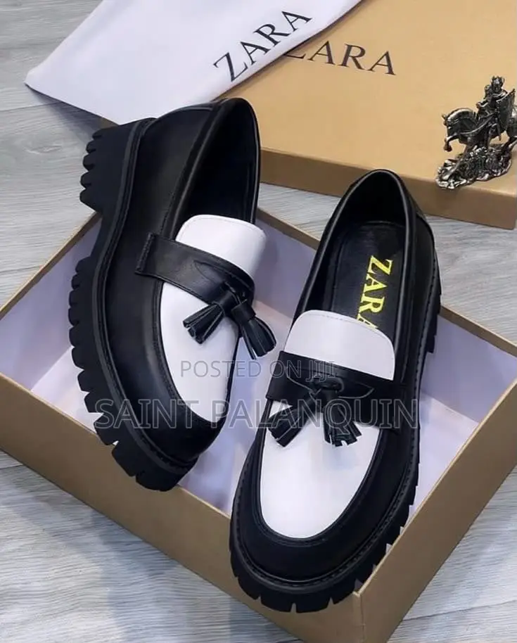 Zara Men's Loafers Feature a Black and White Color-Block Design